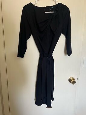 41 Hawthorn Black Long-Sleeve Bow-Accent Sheath Dress